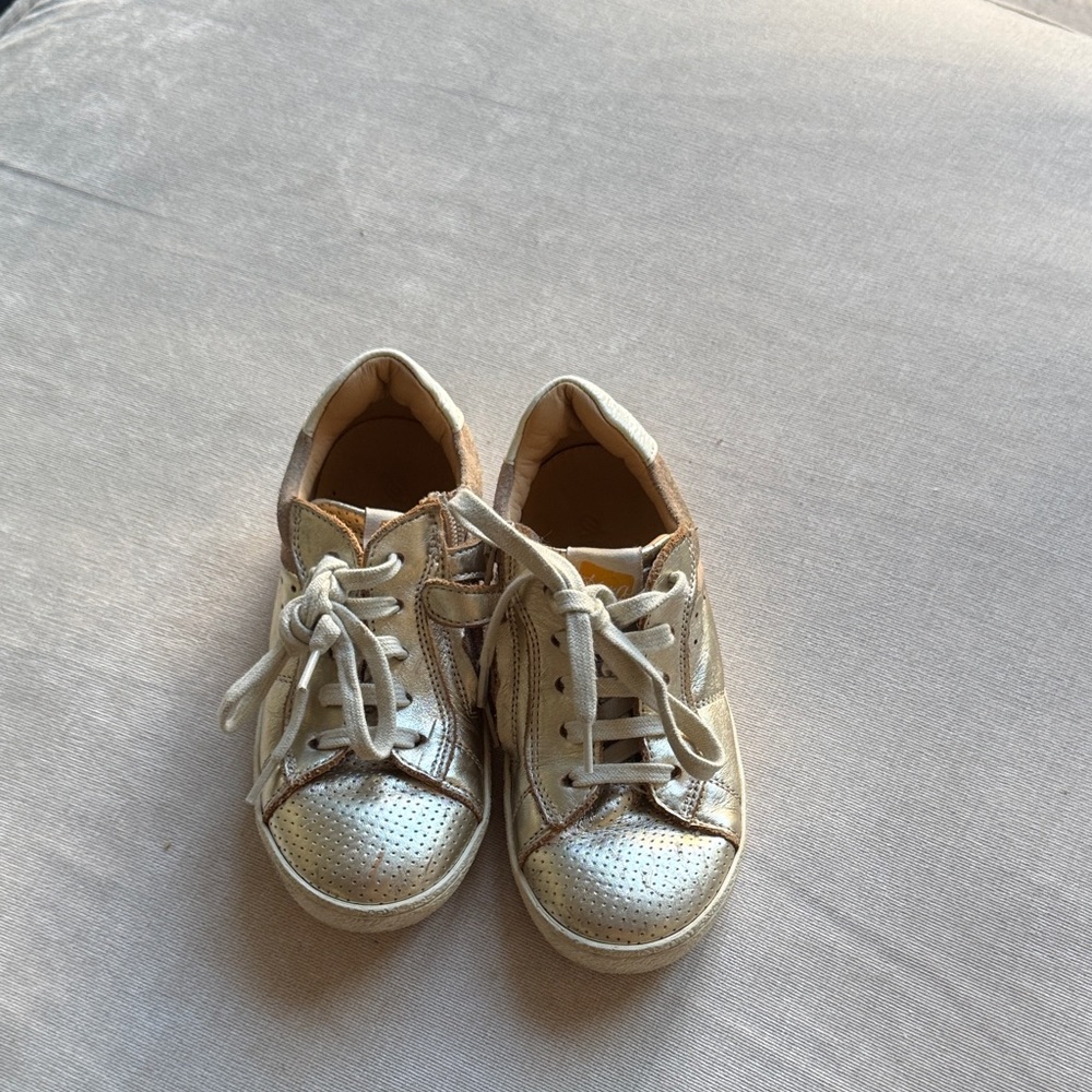 Kids Gold Suede Sneakers